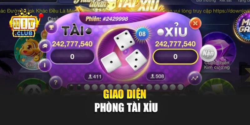 Giao diện phòng Tài Xỉu