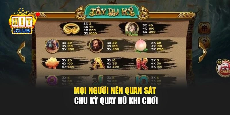 Mọi người nên quan sát chu kỳ quay hũ khi chơi